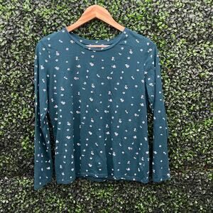 Dip, Teal Floral Long sleeve, Blouse, Women’s Size M